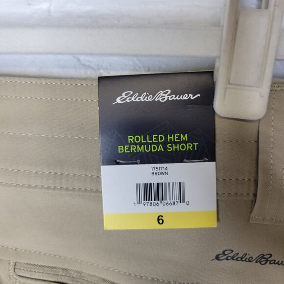 Eddie Bauer Women's Size 6 Shorts Rolled Hem Bermuda Short Brown UPF 50 - Picture 3 of 7